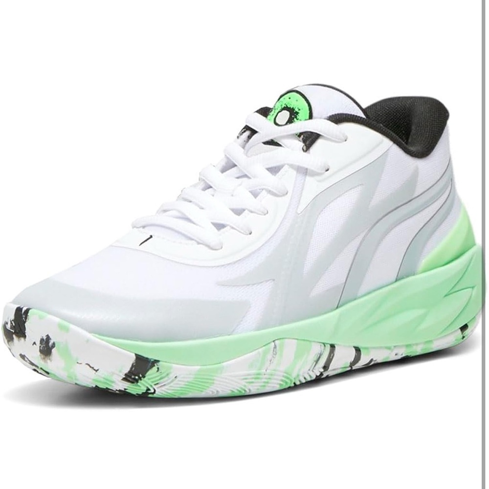 Puma White and Mint Green Sneakers - Picture 1 of 10